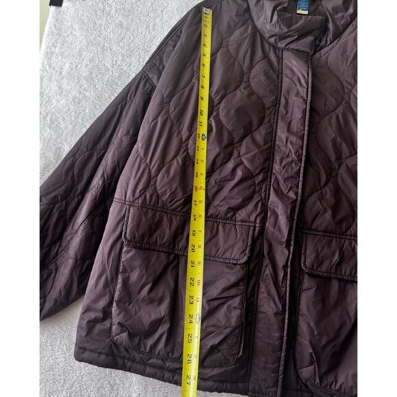 Old Navy NEW Packable Oversized Water Resistant Quilted Jacket Coat Brown Zip 4X - Picture 16 of 16
